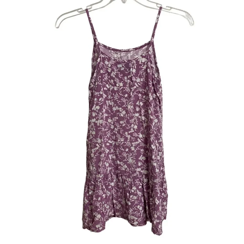 Old Navy Girls Sleeveless Floral Print Dress Size L (10-12) Lavender Soft Fairy